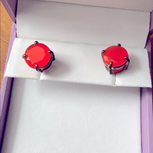 Coral jewel earrings